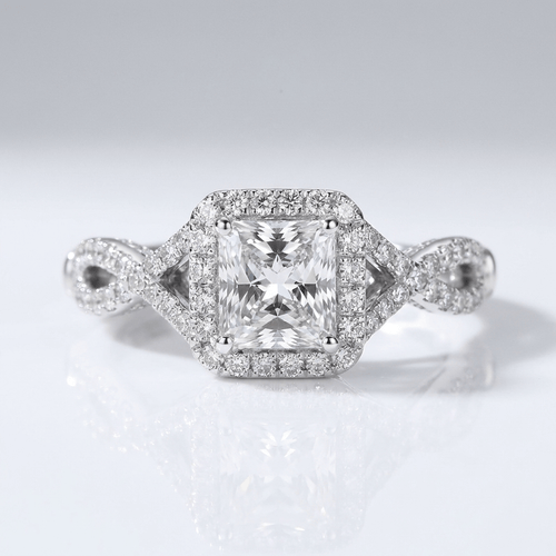 SILVER CUSHION DIAMOND TRILOGY RING by Harrison & James - ring product image 1