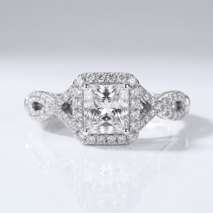 SILVER CUSHION DIAMOND TRILOGY RING by Harrison & James - ring product image 1