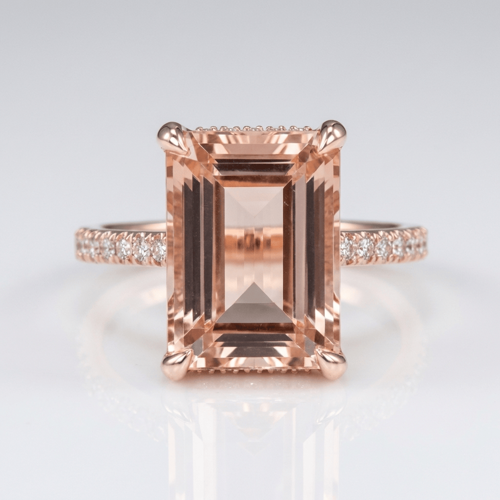 ROSE GOLD MORGANITE PAVE RING by Harrison & James - ring product image 1