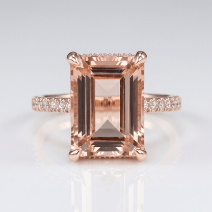 ROSE GOLD MORGANITE PAVE RING by Harrison & James - ring product image 1