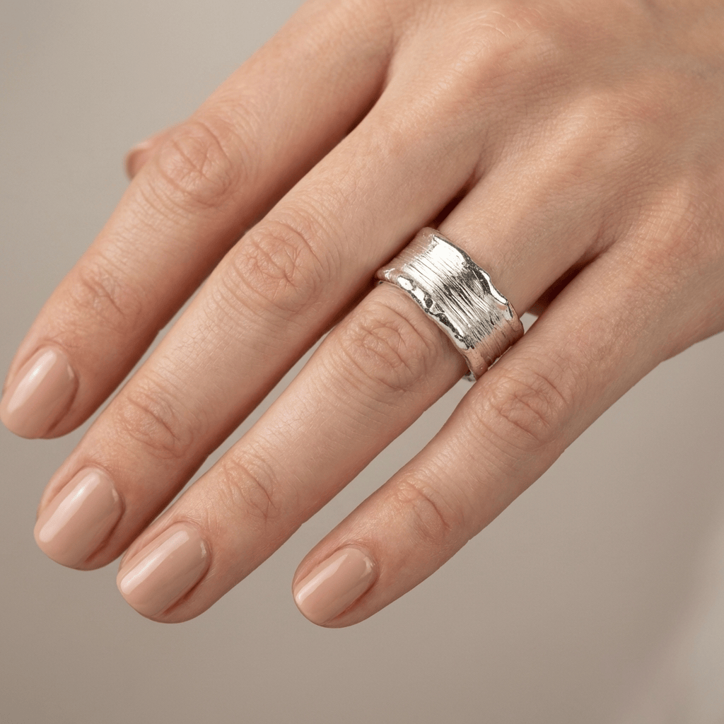 HANDMADE GOLD SILVER TWO TONE RING - (ADJUSTABLE) by Harrison & James - ring product image 4