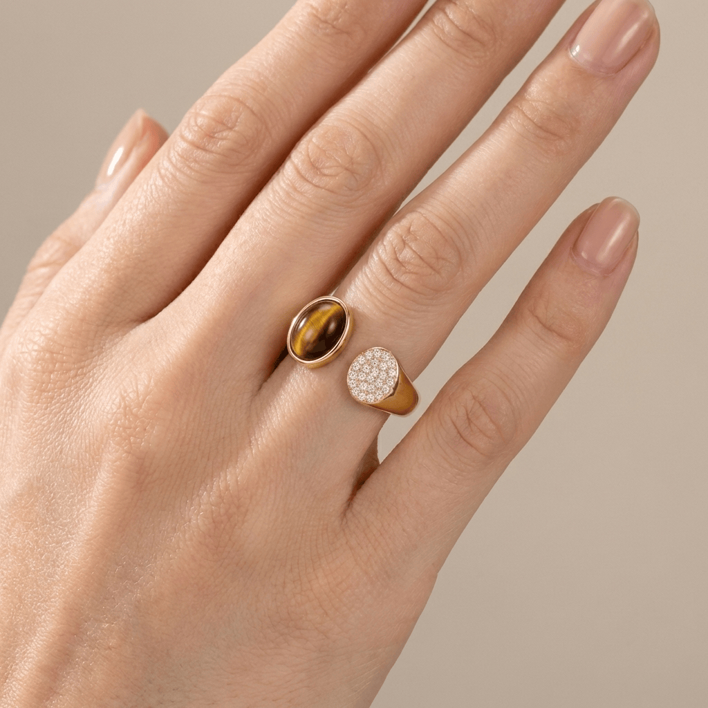 GOLD SMOKY QUARTZ RING - (ADJUSTABLE) by Harrison & James - ring product image 4