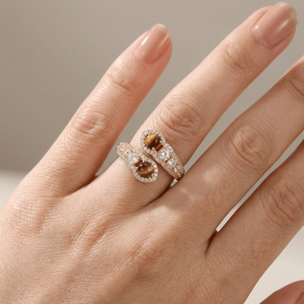 GOLD SMOKY QUARTZ RING - (ADJUSTABLE) by Harrison & James - ring product image 2