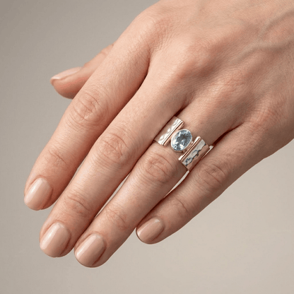 SILVER GOLD TOPAZ MODERN RING by Harrison & James - ring product image 2