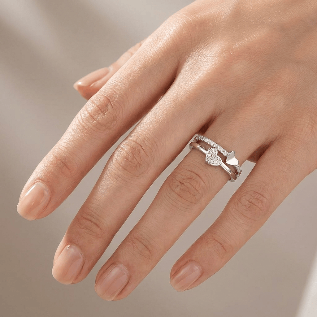 ROSE GOLD HEART ZIRCONIA - (ADJUSTABLE) by Harrison & James - jewelry product image 4