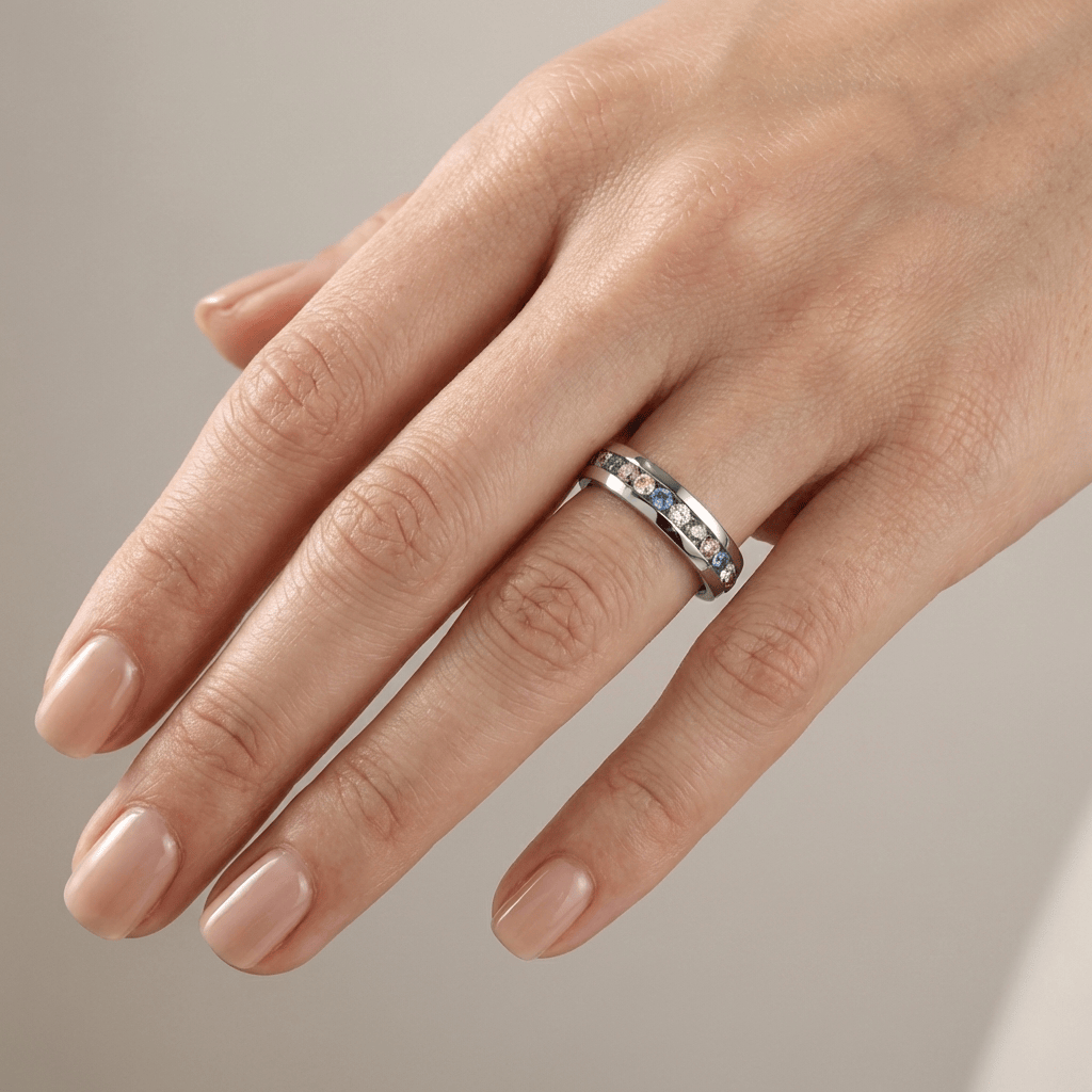 COLORFUL CRYSTAL ETERNITY BAND RING by Harrison & James - ring product image 4