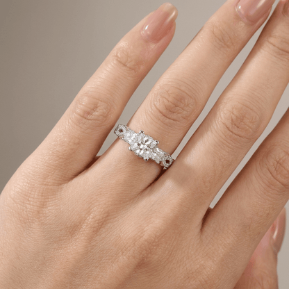 THREE STONE ZIRCONIA SILVER TWIST RING by Harrison & James - ring product image 2