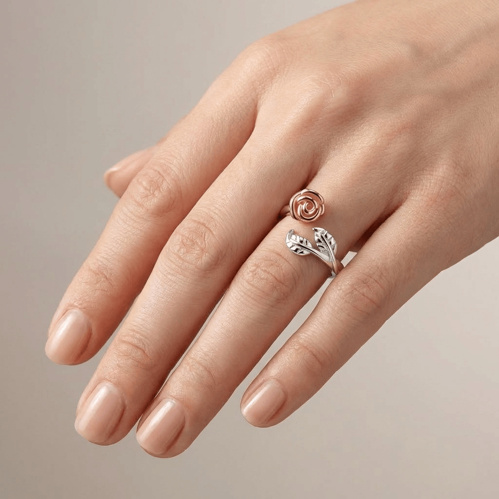 ROSE & THORN SILVER RING - (ADJUSTABLE) by Harrison & James - ring product image 2