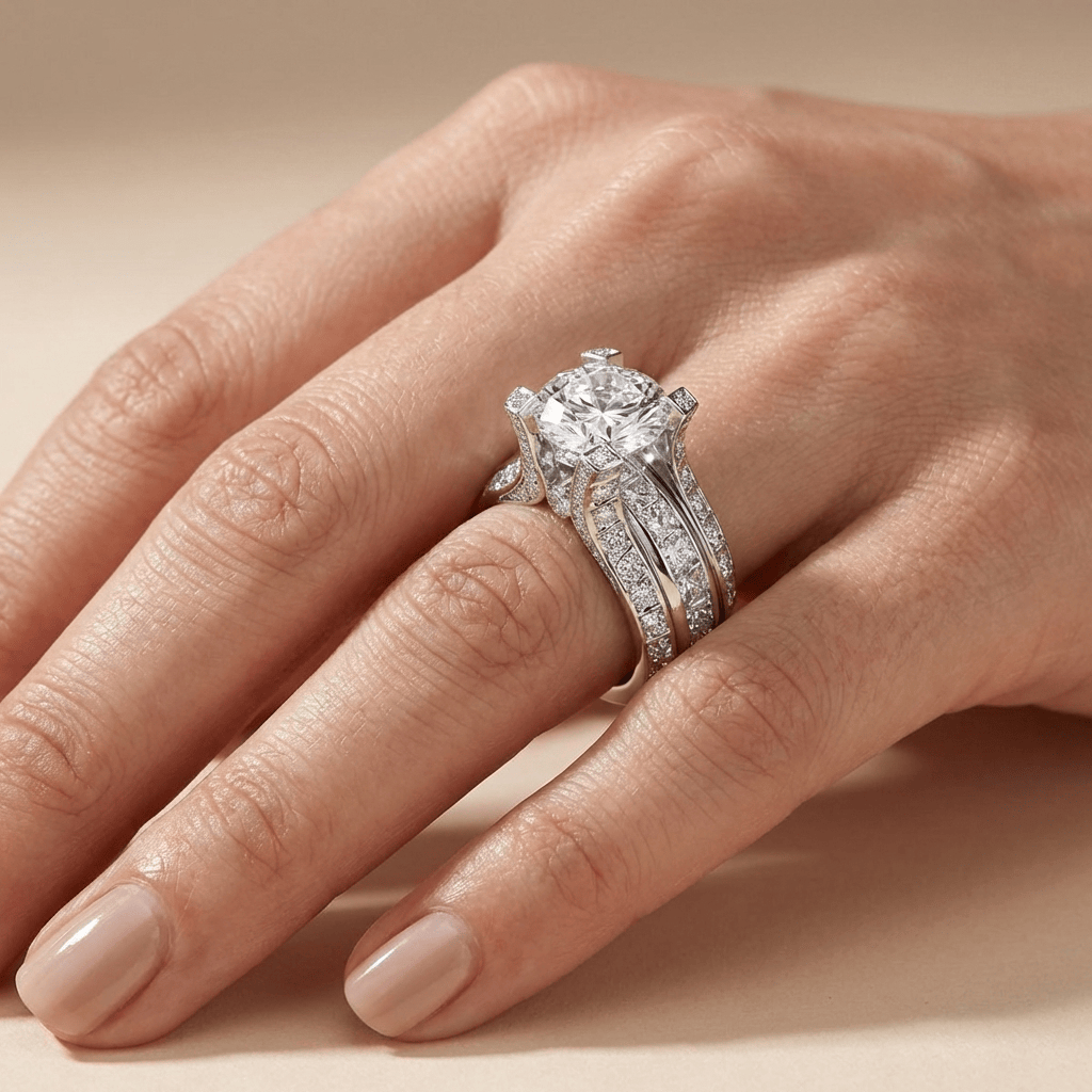 SILVER DIAMOND GLAMOUR RING by Harrison & James - ring product image 2