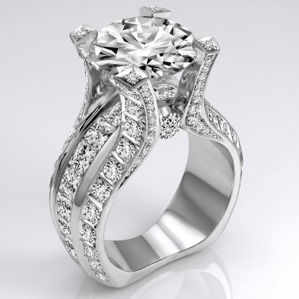 SILVER DIAMOND GLAMOUR RING by Harrison & James - ring product image 1