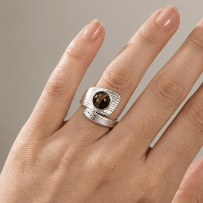 SILVER BLACK ONYX VINTAGE RING - (ADJUSTABLE) by Harrison & James - ring product image 2
