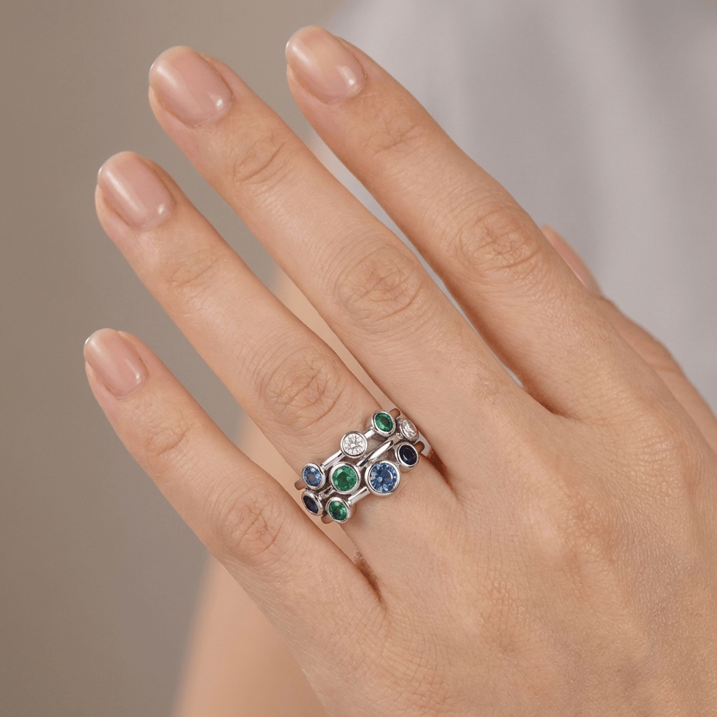 SILVER COLORFUL GEMSTONE RING by Harrison & James - ring product image 2