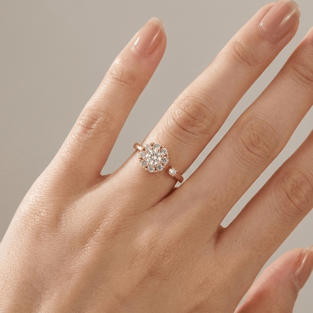 DIAMOND CLUSTER RING - (ADJUSTABLE) by Harrison & James - ring product image 4
