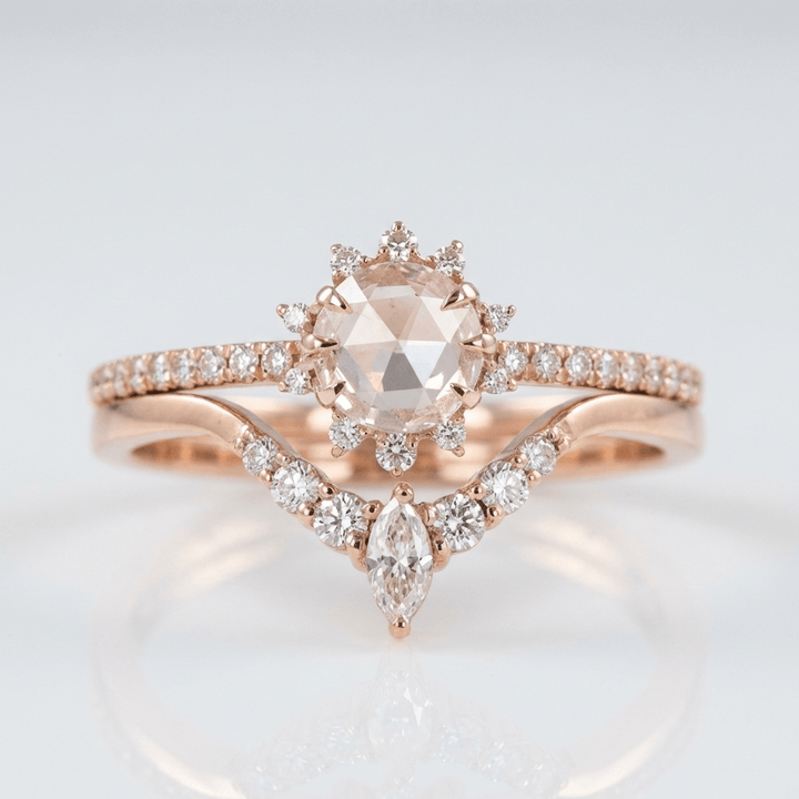 ROSE GOLD ZIRCONIA HALO RING by Harrison & James - ring product image 1