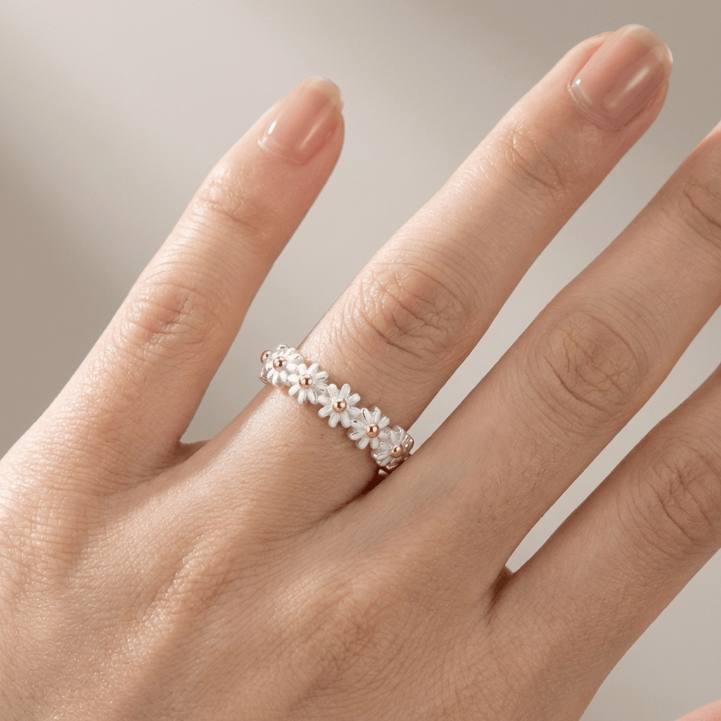 DAISY CLUSTER BAND RING - (ADJUSTABLE) by Harrison & James - ring product image 2