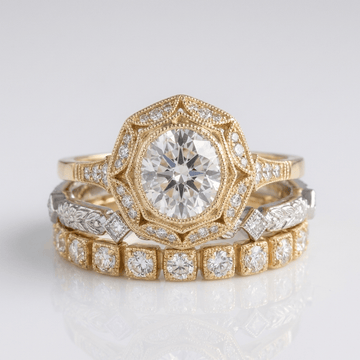 GOLD DIAMOND OVAL FILIGREE RING by Harrison & James - ring product image 1