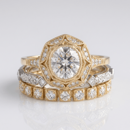 GOLD DIAMOND OVAL FILIGREE RING by Harrison & James - ring product image 1