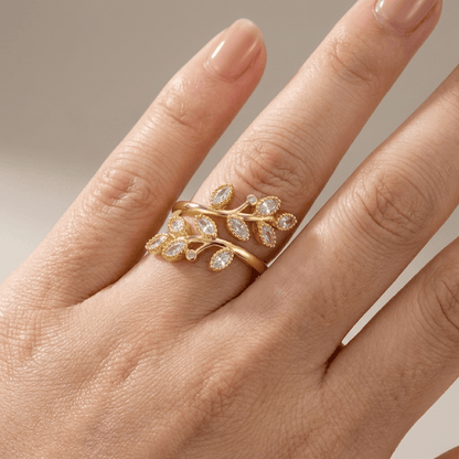 GOLD LEAF WRAP RING - (ADJUSTABLE) by Harrison & James - ring product image 6