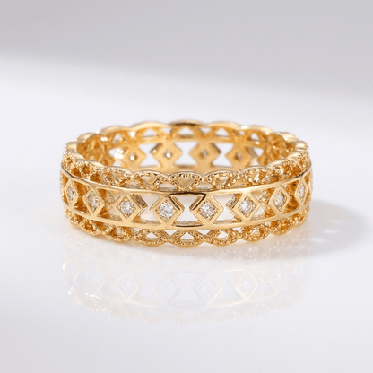 GOLD DIAMOND OPEN WORK RING by Harrison & James - ring product image 1