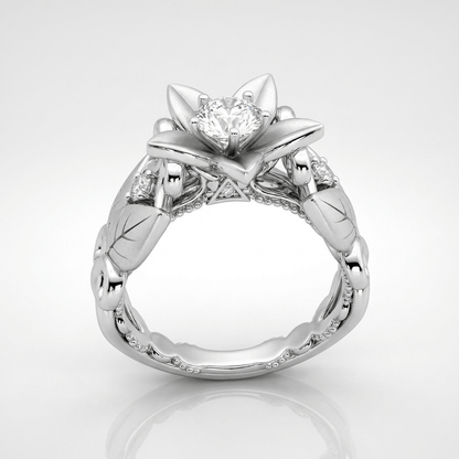 SILVER ZIRCONIA PETAL CROWN RING by Harrison & James - ring product image 1