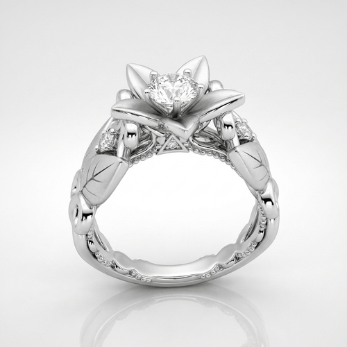 SILVER ZIRCONIA PETAL CROWN RING by Harrison & James - ring product image 1
