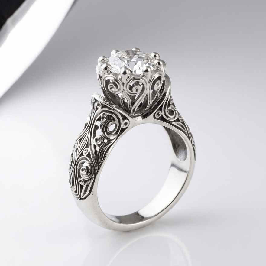 SILVER ZIRCONIA HEIRLOOM RING by Harrison & James - ring product image 1