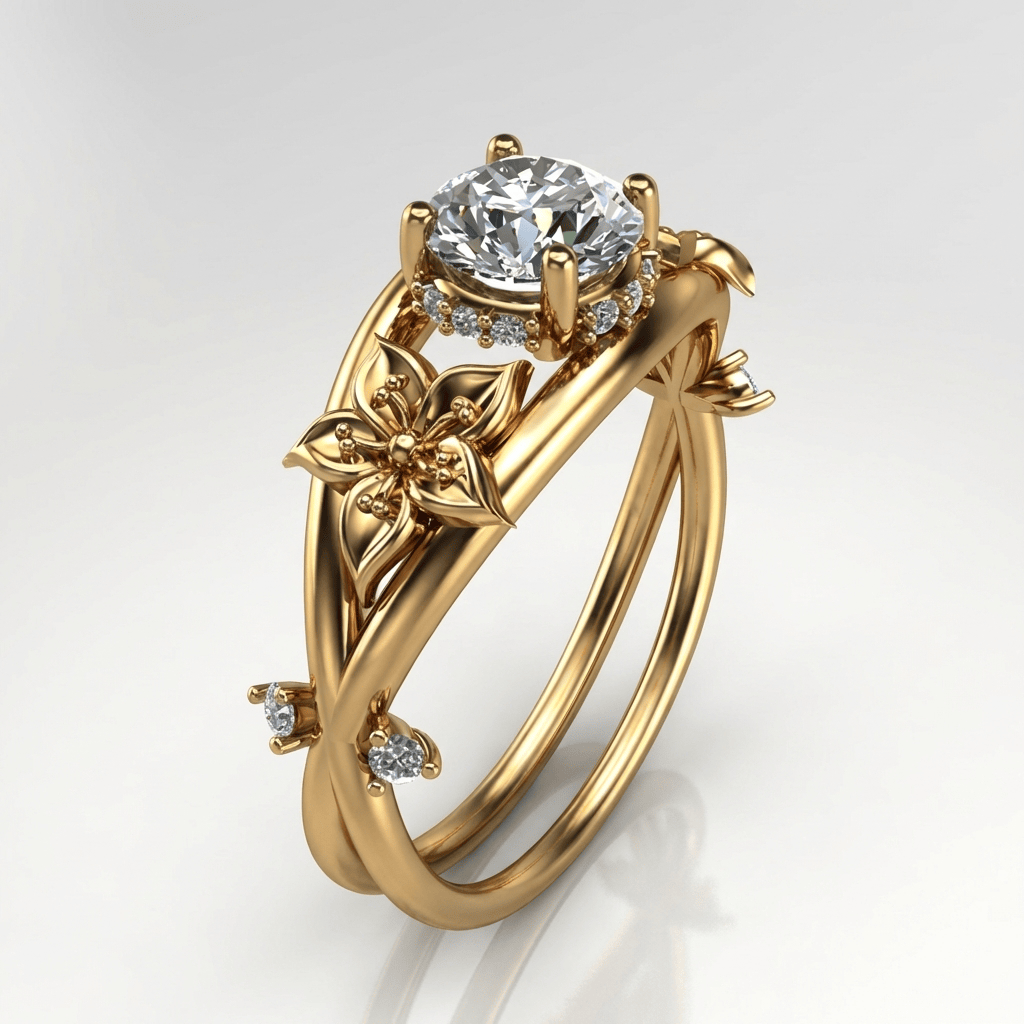 GOLD ZIRCONIA BLOOMING GRACE RING by Harrison & James - ring product image 1