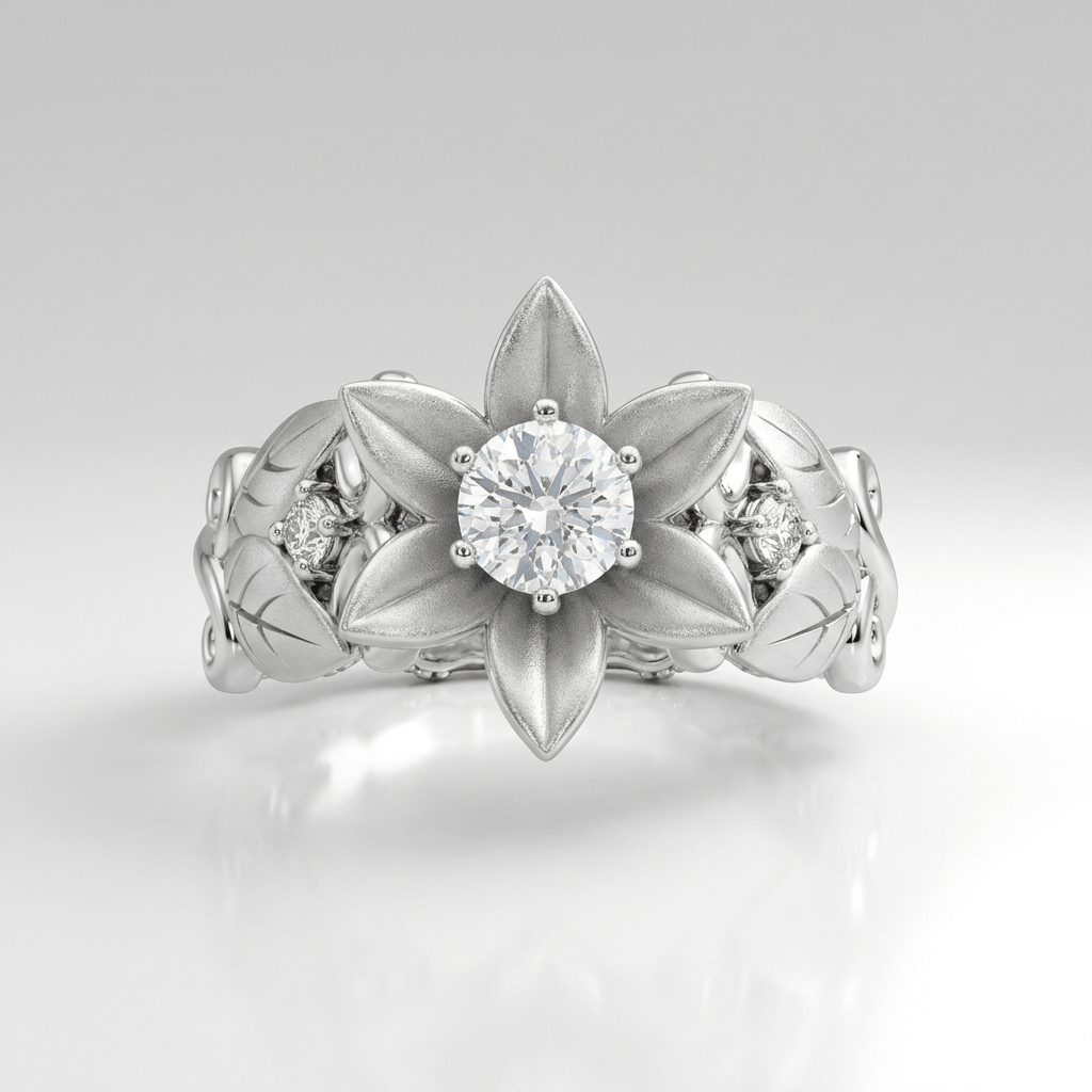 SILVER ZIRCONIA PETAL CROWN RING by Harrison & James - ring product image 3