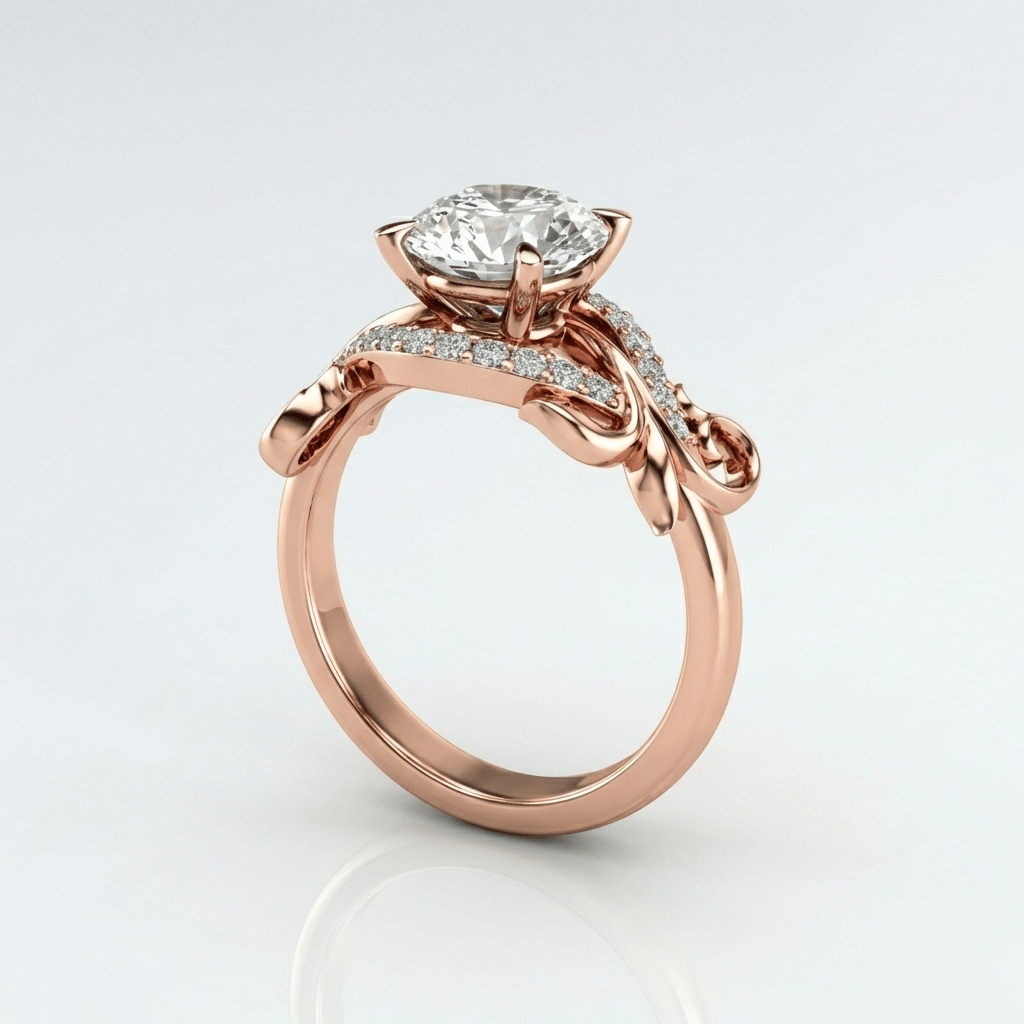 ROSE GOLD ZIRCONIA GRACEFUL VINE RING by Harrison & James - ring product image 1