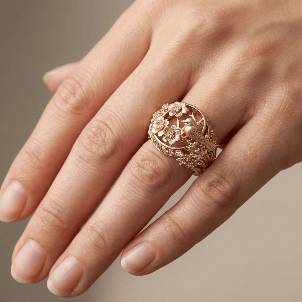 GOLD BIRD GARDEN RING by Harrison & James - ring product image 2