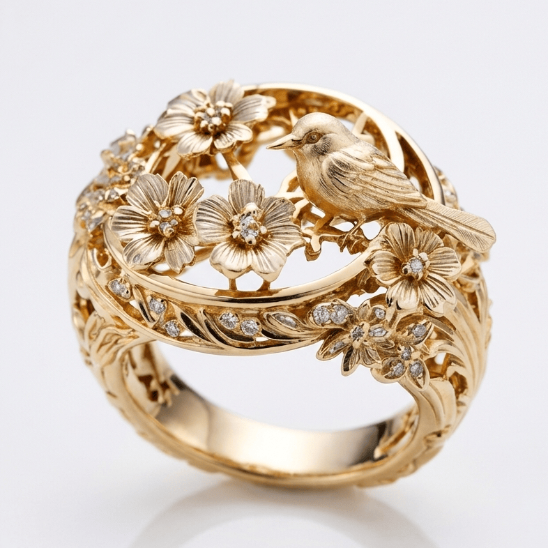 GOLD BIRD GARDEN RING by Harrison & James - ring product image 1
