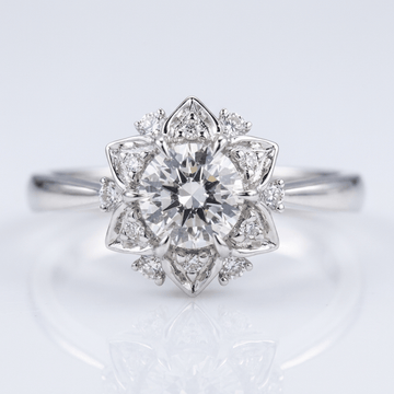 SILVER ZIRCONIA LOTUS LIGHT RING by Harrison & James - ring product image 1