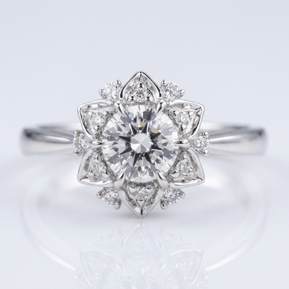 SILVER ZIRCONIA LOTUS LIGHT RING by Harrison & James - ring product image 1