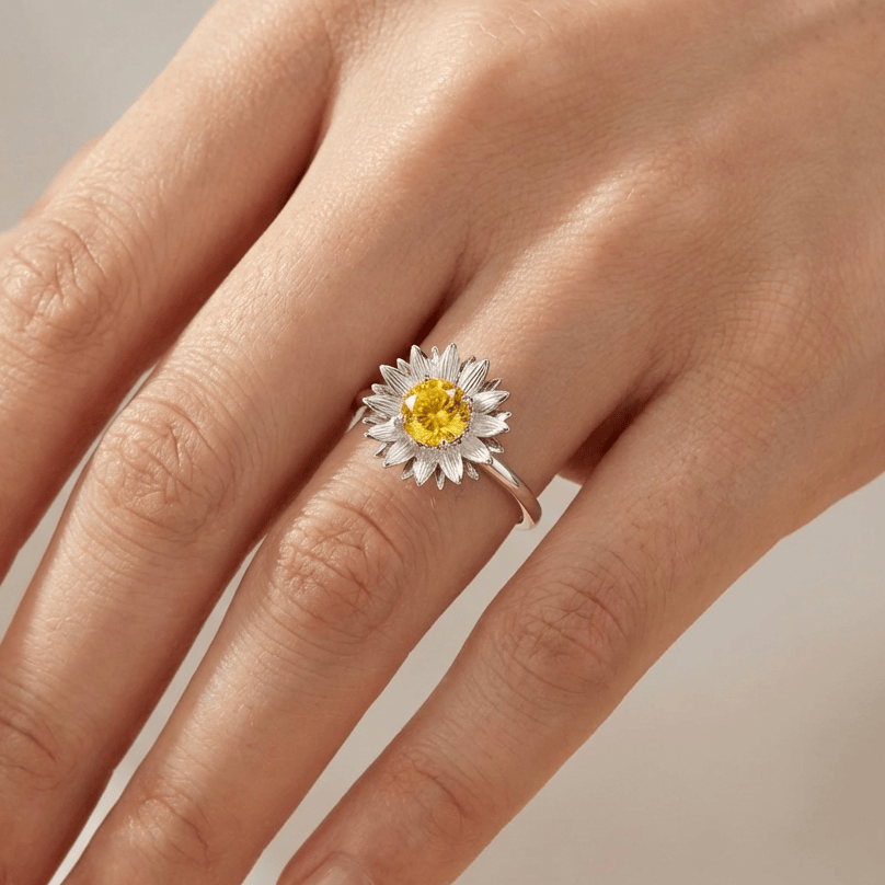SUNFLOWER RING - (ADJUSTABLE) by Harrison & James - ring product image 2