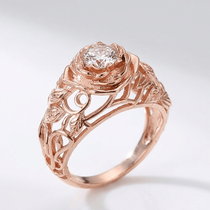 ZIRCONIA ROSE CARVED VINTAGE RING by Harrison & James - ring product image 1
