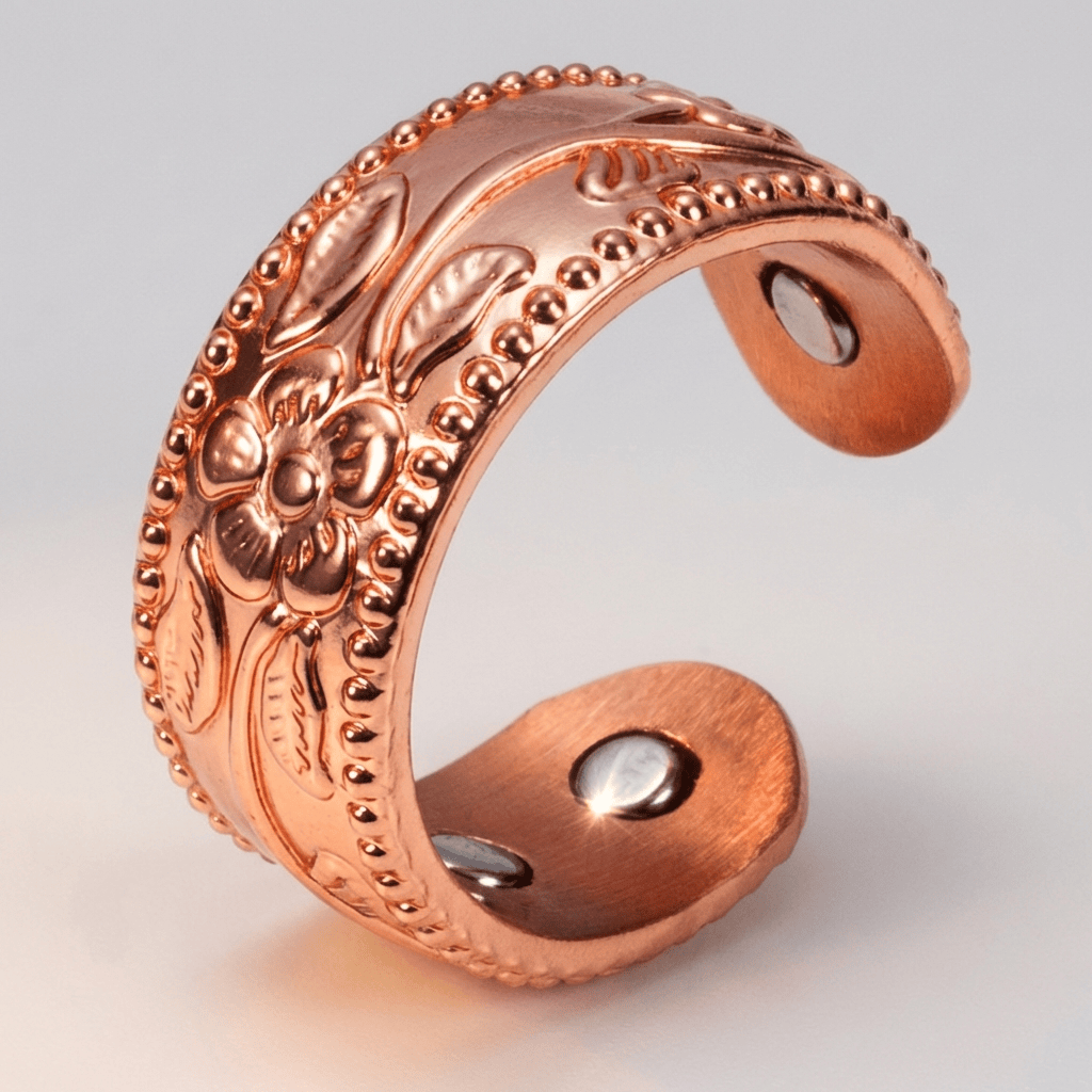 ROSE GOLD ORNATE CARVED CUFF RING - (ADJUSTABLE) by Harrison & James - ring product image 1