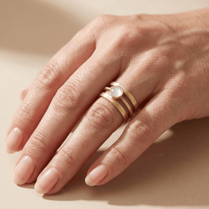 GOLD MOONSTONE BAND RING by Harrison & James - ring product image 2