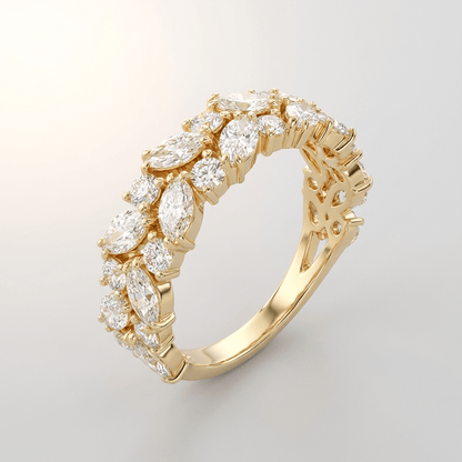 GOLD MARQUISE ZIRCONIA CASCADE RING by Harrison & James - ring product image 1