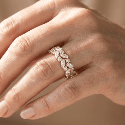 GOLD MARQUISE ZIRCONIA CASCADE RING by Harrison & James - ring product image 2