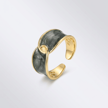 JADE DOUBLE STONE RING - (ADJUSTABLE) by Harrison & James - ring product image 1