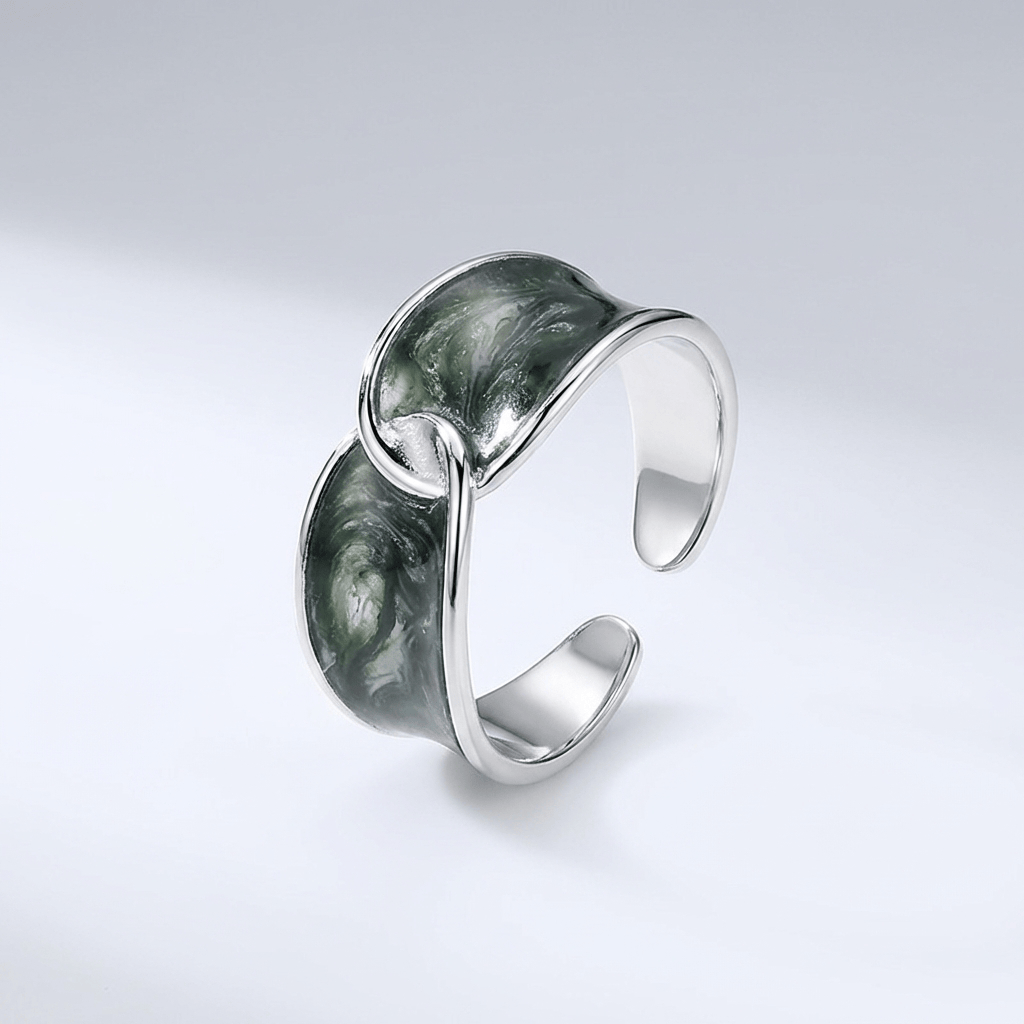 JADE DOUBLE STONE RING - (ADJUSTABLE) by Harrison & James - ring product image 5