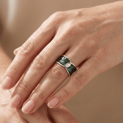 JADE DOUBLE STONE RING - (ADJUSTABLE) by Harrison & James - ring product image 6