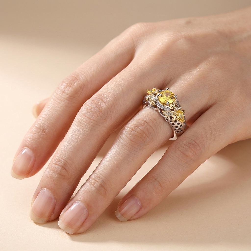 GOLD BLOSSOM CROWN RING by Harrison & James - ring product image 3