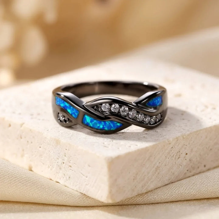 Silver Twisted Inlay Ring by Harrison & James - ring product image 1