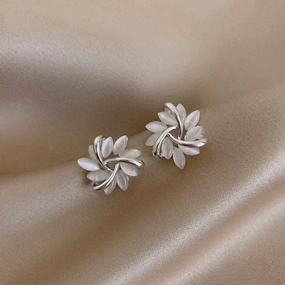 Sienna™ | Elegant Opal Petal Circle Stud Earrings by Harrison & James - earrings product image 4