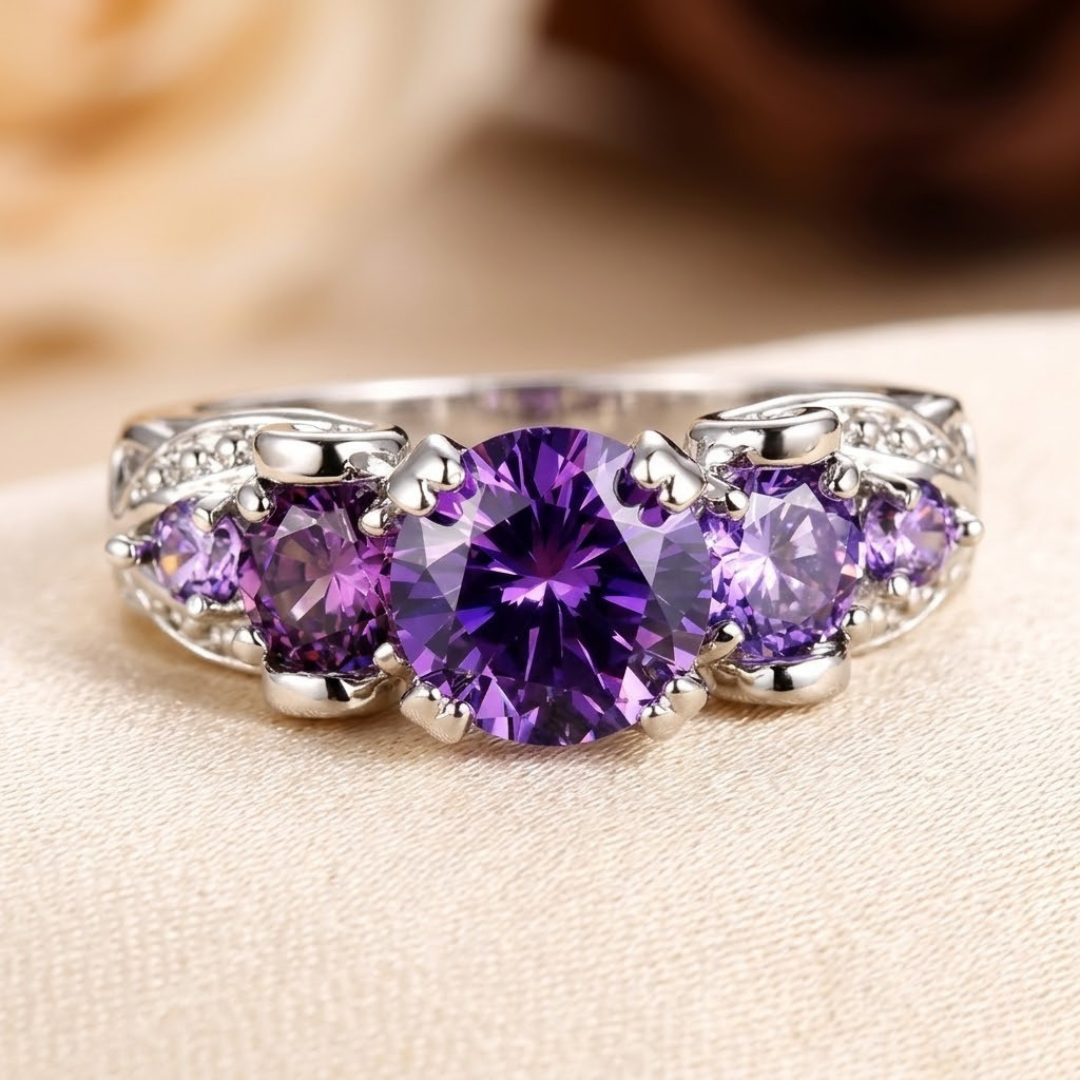 Silver Amethyst Vintage Ring by Harrison & James - ring product image 1