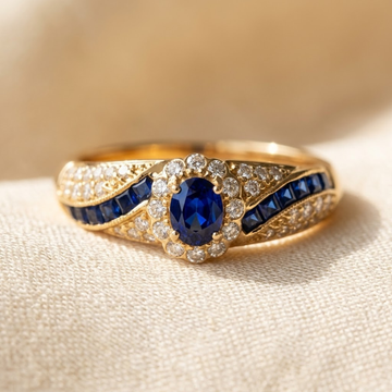 Gold Sapphire Band Ring by Harrison & James - ring product image 1