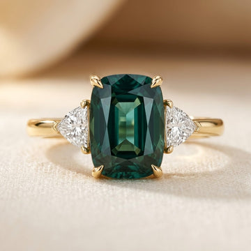 Gold Emerald Solitaire Ring by Harrison & James - ring product image 1