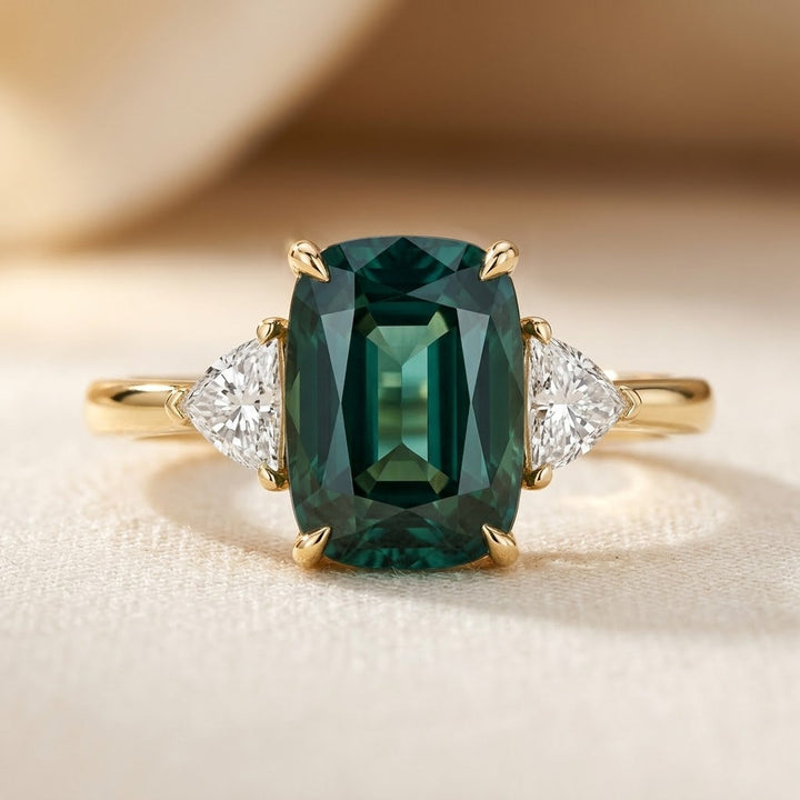 Gold Emerald Solitaire Ring by Harrison & James - ring product image 1