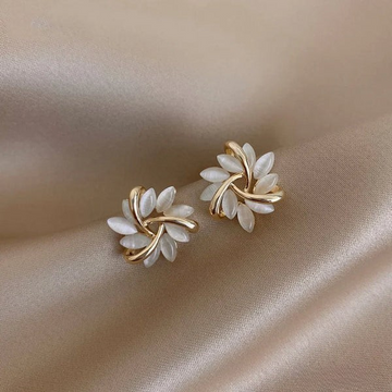 Sienna™ | Elegant Opal Petal Circle Stud Earrings by Harrison & James - earrings product image 1